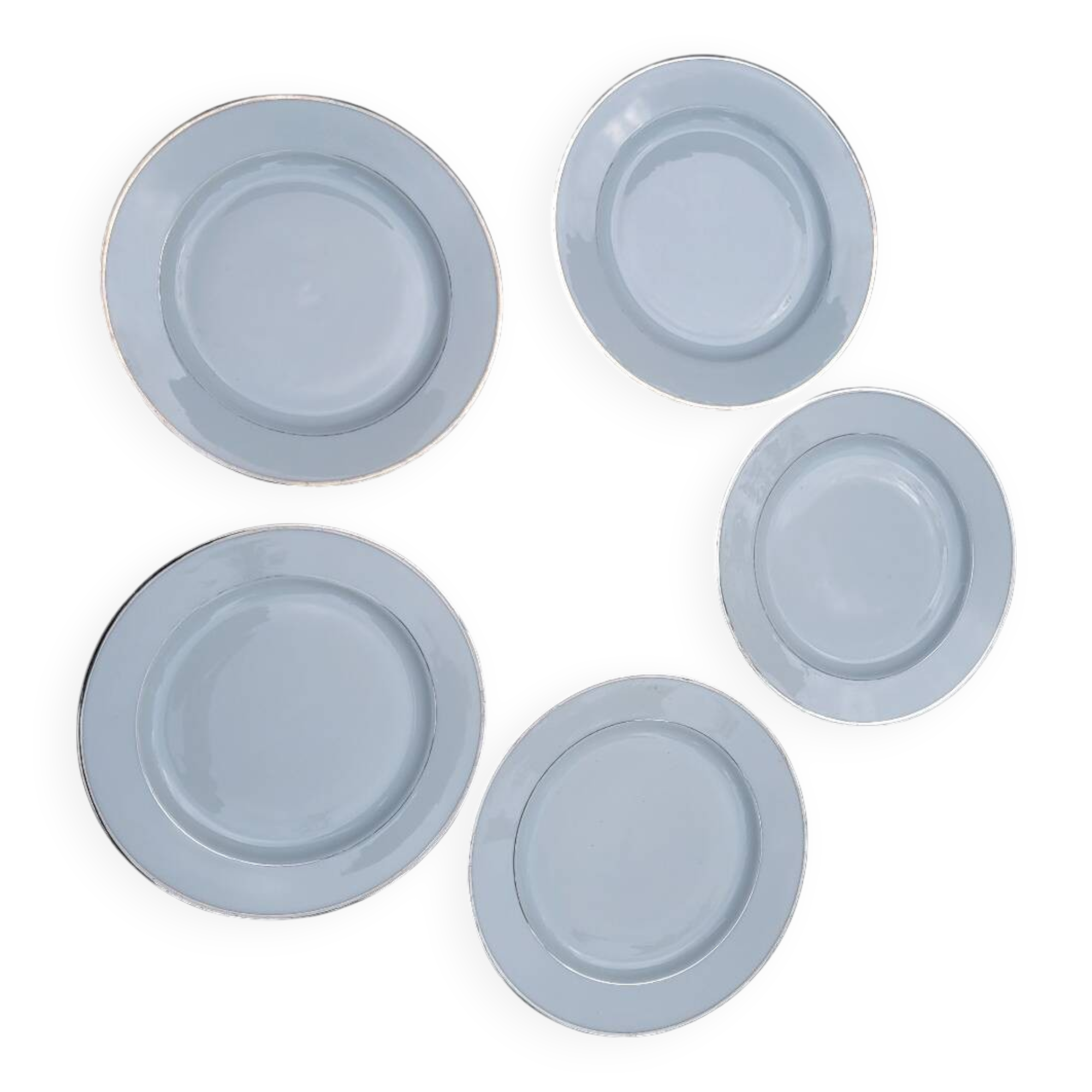 5 Bernardeau Limoges porcelain dessert plates