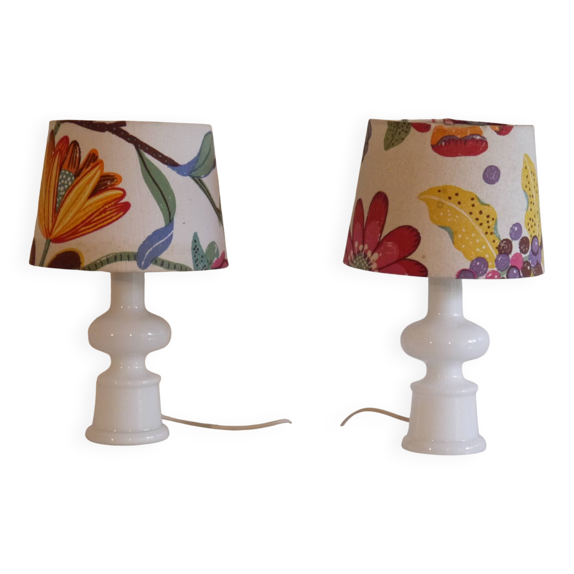 Paire de lampes suédoises en verre 1970
