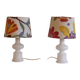 Paire de lampes suédoises en verre 1970