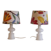Paire de lampes suédoises en verre 1970