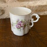Porcelain cup fine decoration flowers and golden edge