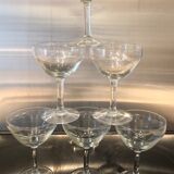 Set of six crystal cups