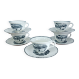 Set of 5 cups with saucers Landscape Maestricht