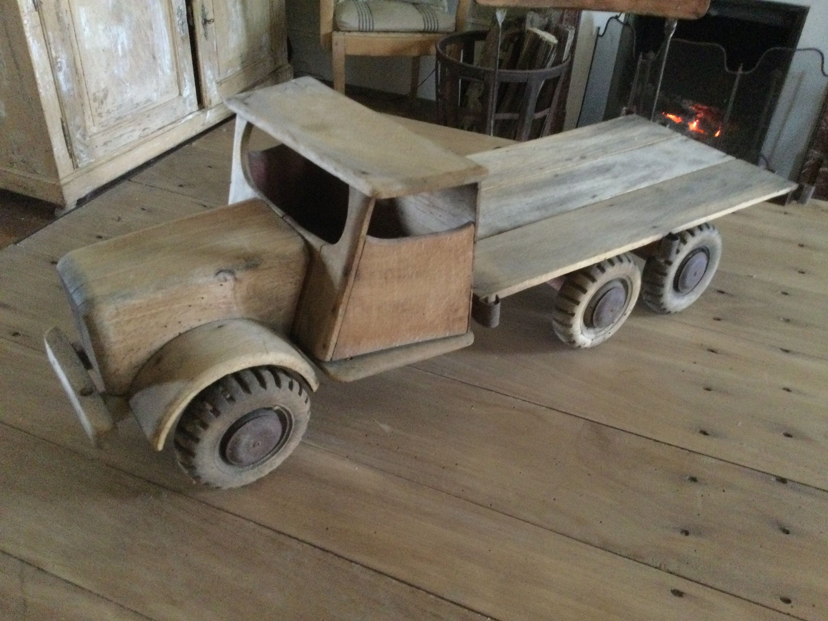 Antique oak transport truck