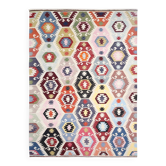 Turkish Geometric Tribal Vintage Kilim Rug, 254x348Cm