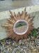 Vintage antique golden wooden sun mirror