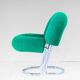 Space Age Italian Modern Desk Chair In Green Velvet and Chromed Metal