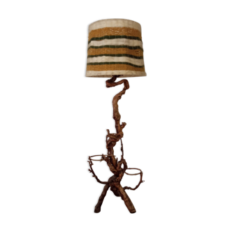 Lamppost wears 70s plants in cep and wool lampshade