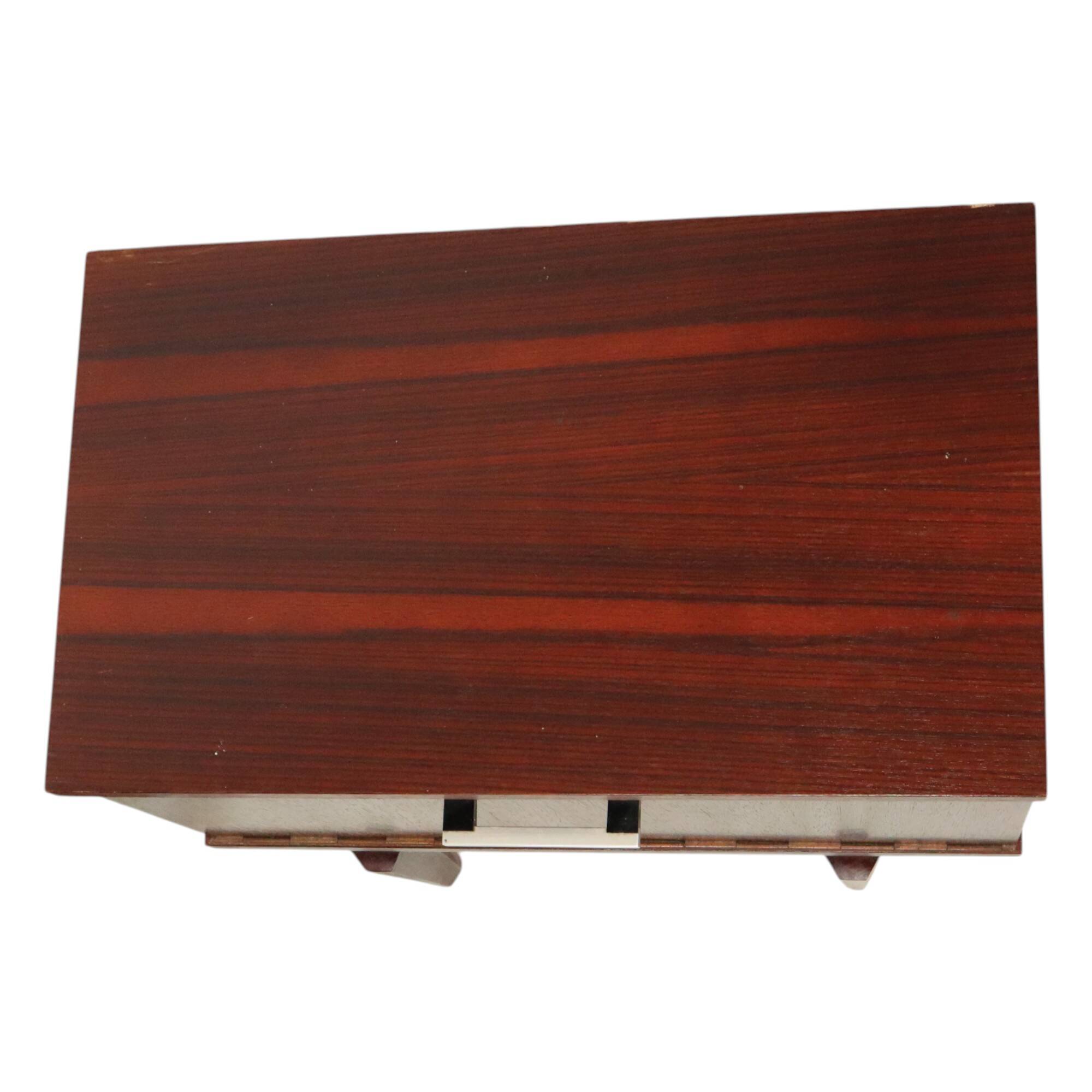 Pair of Vintage Bedside Tables Veneer Wooden Night Tables