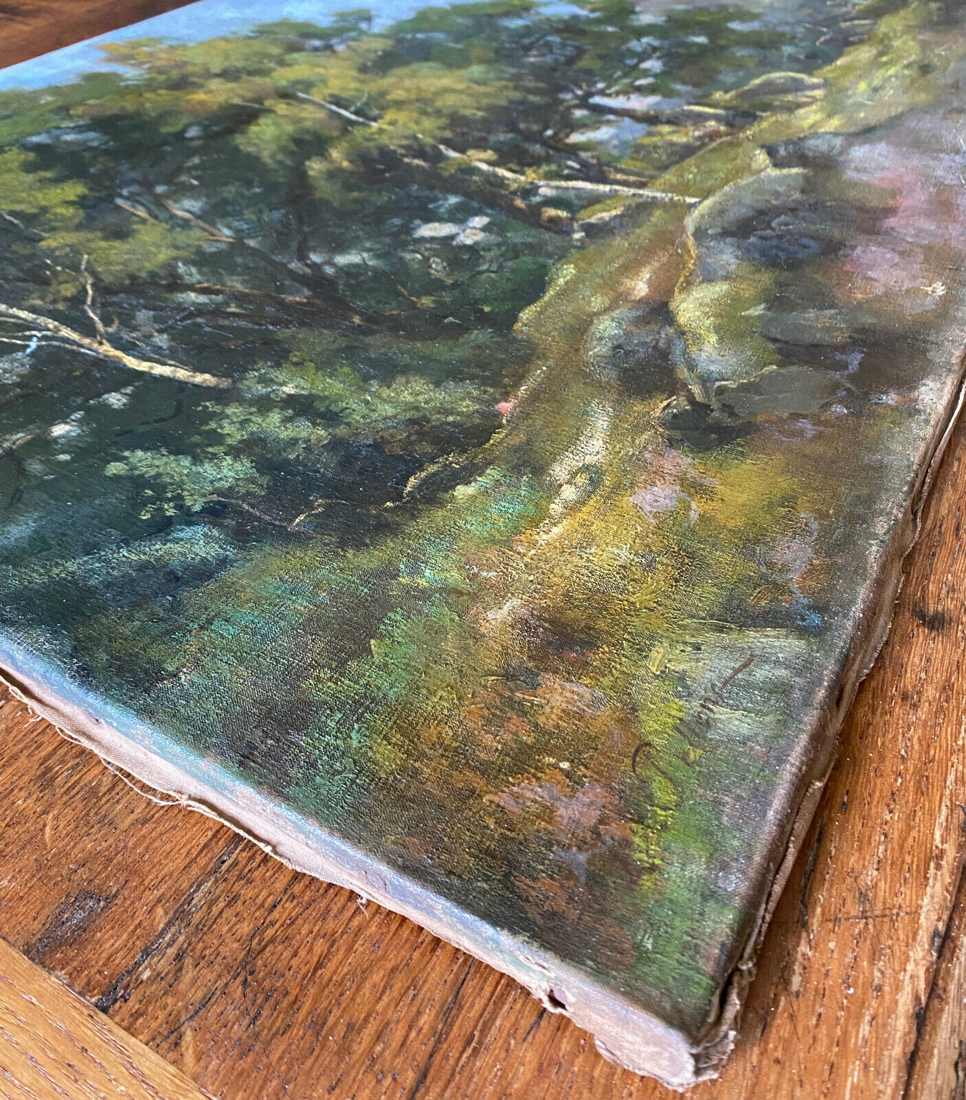 HST painting "Landscape of undergrowth" signed Léon PELLENC (1819-1894)