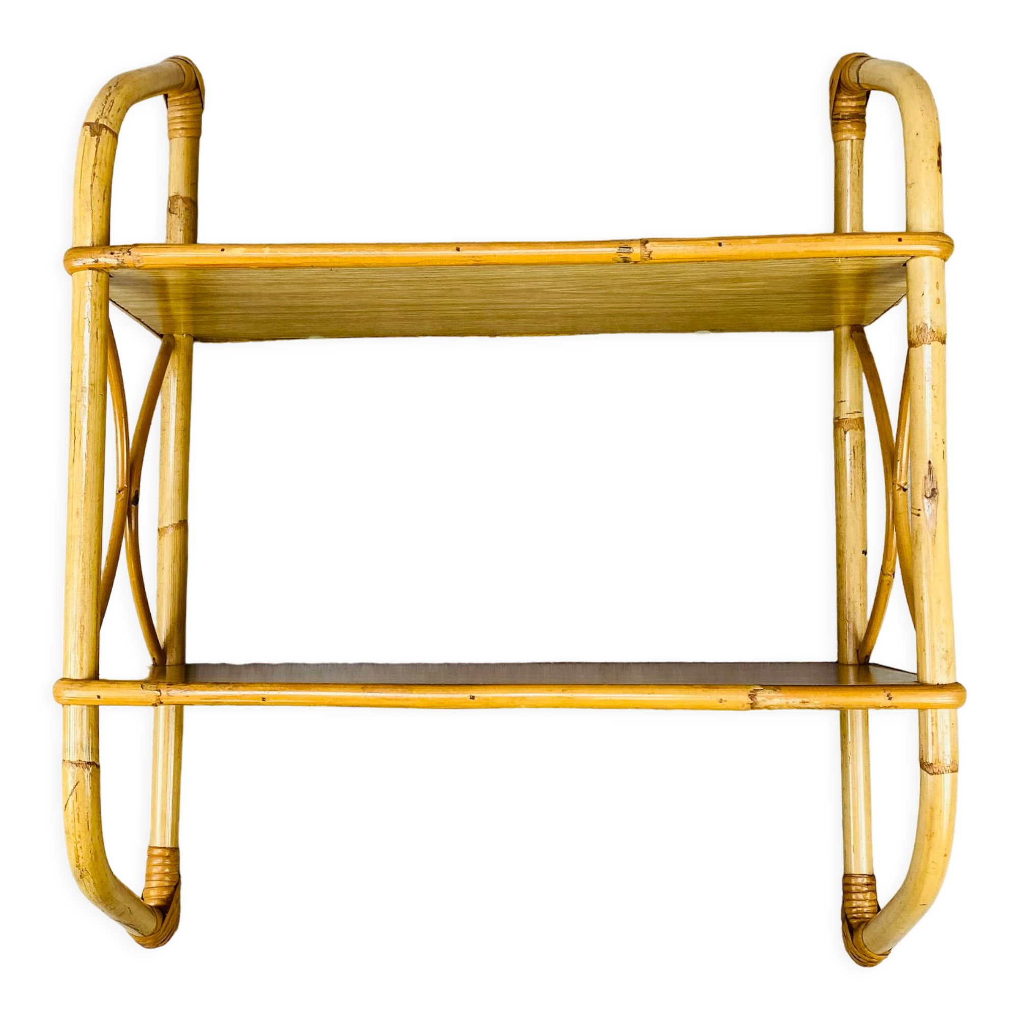 Rattan wall shelf 60s