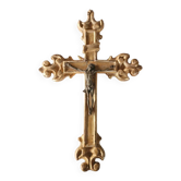 Antique 18th-century gilded wooden cross