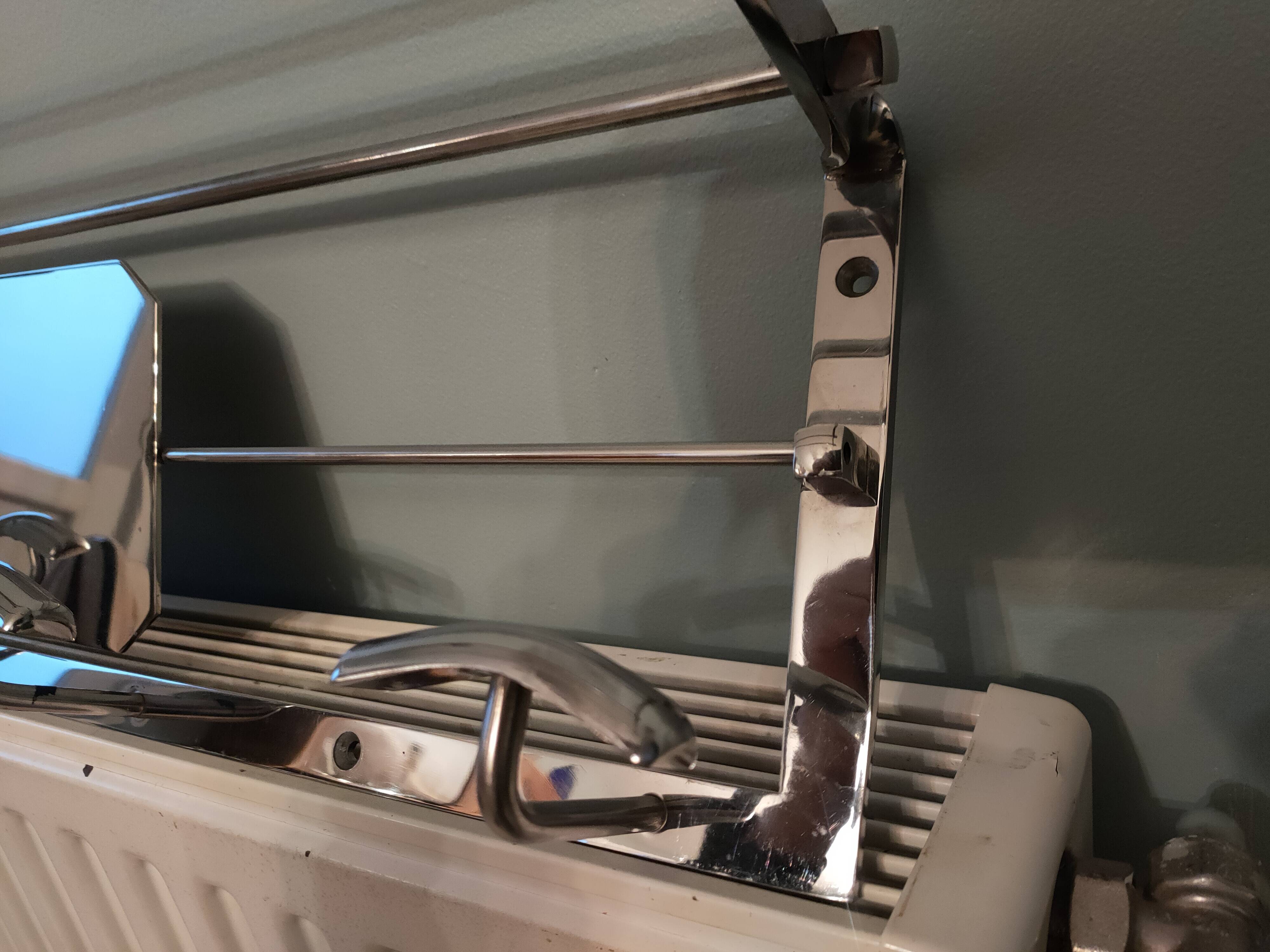 chrome coat rack with 4 hooks