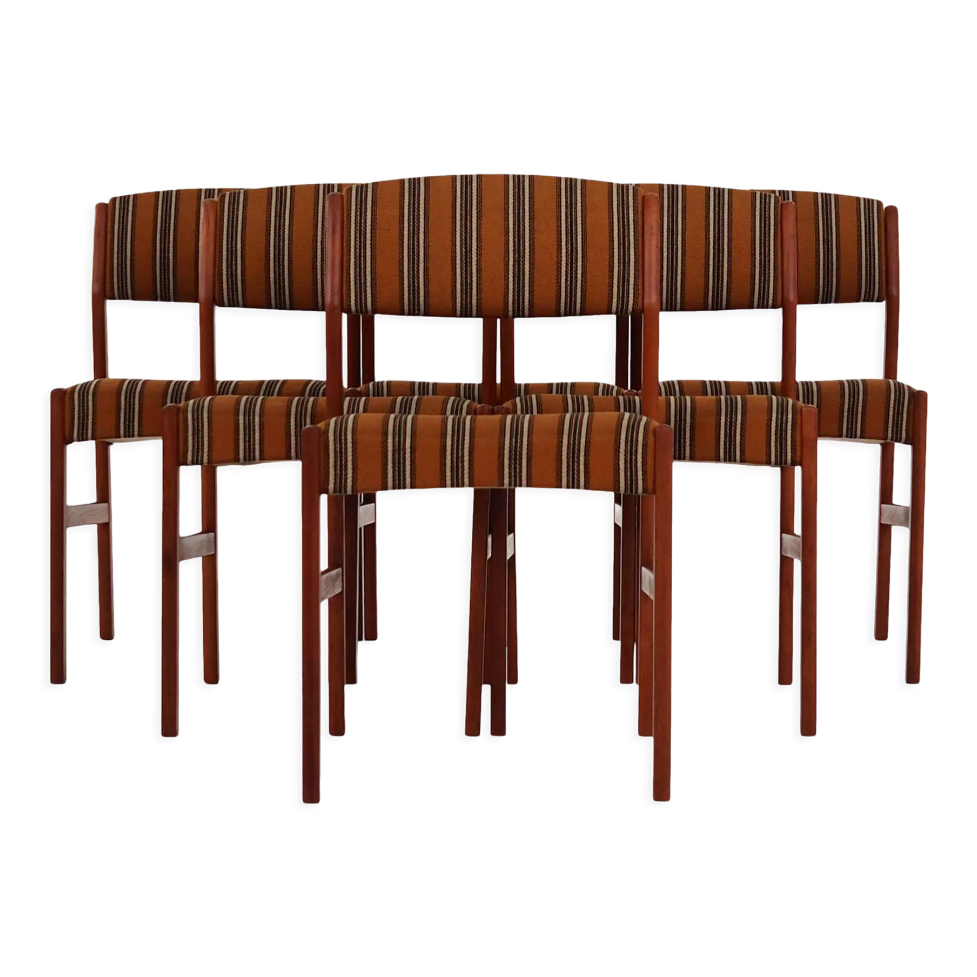 Six teak chairs, Scandinavian design 1970s