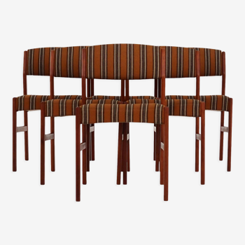 Six teak chairs, Scandinavian design 1970s