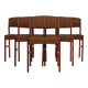 Six teak chairs, Scandinavian design 1970s