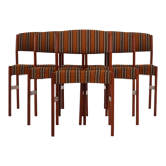 Six teak chairs, Scandinavian design 1970s