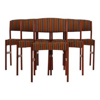 Six teak chairs, Scandinavian design 1970s