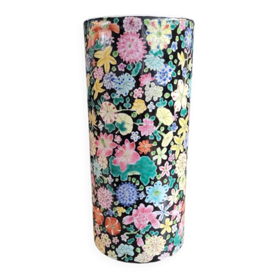 Vase rouleau chinois peint à la main