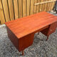 Vintage wooden desk teak veneer sixties conical legs 1 drawer