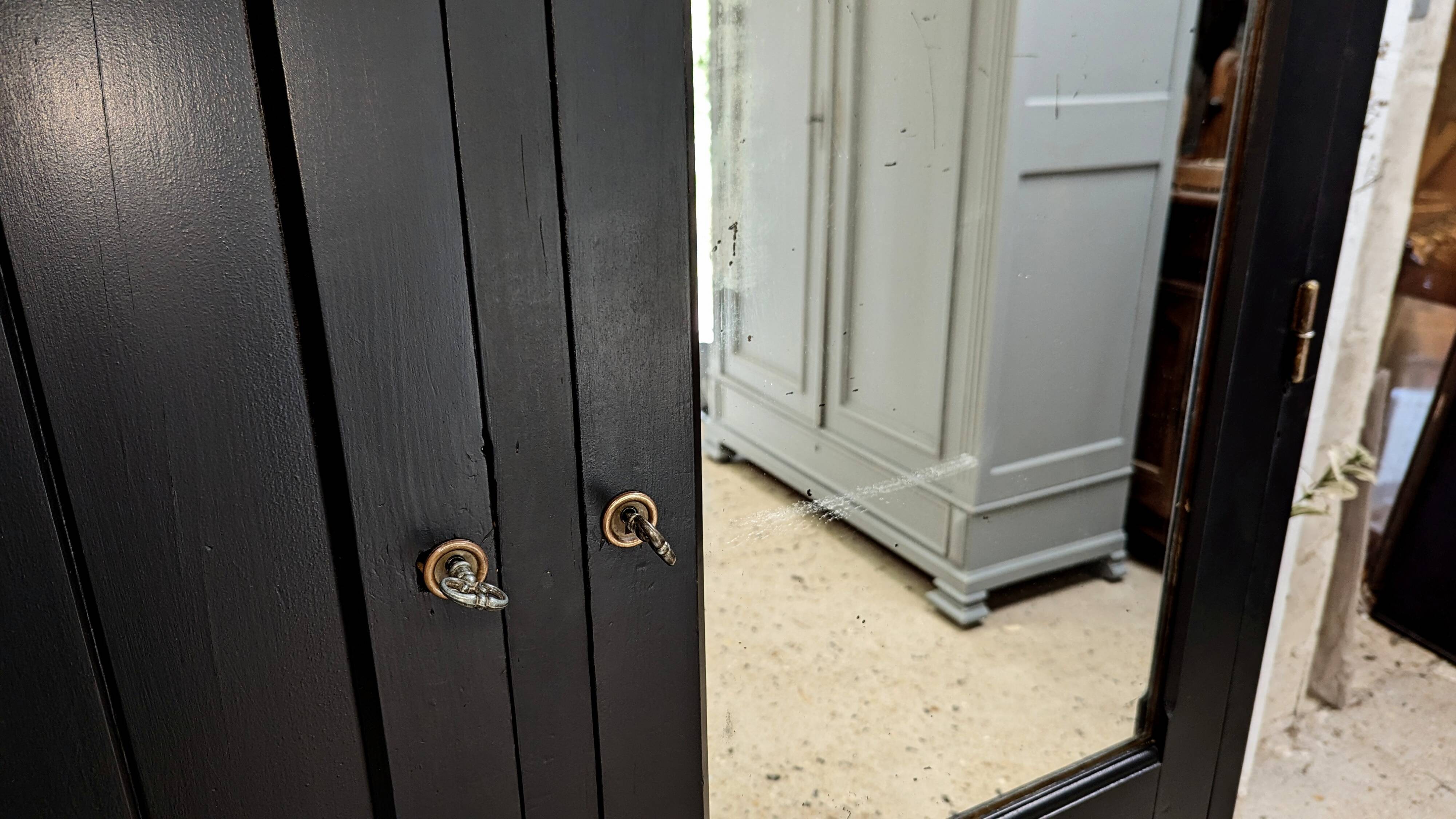 Wardrobe, old wardrobe painted black