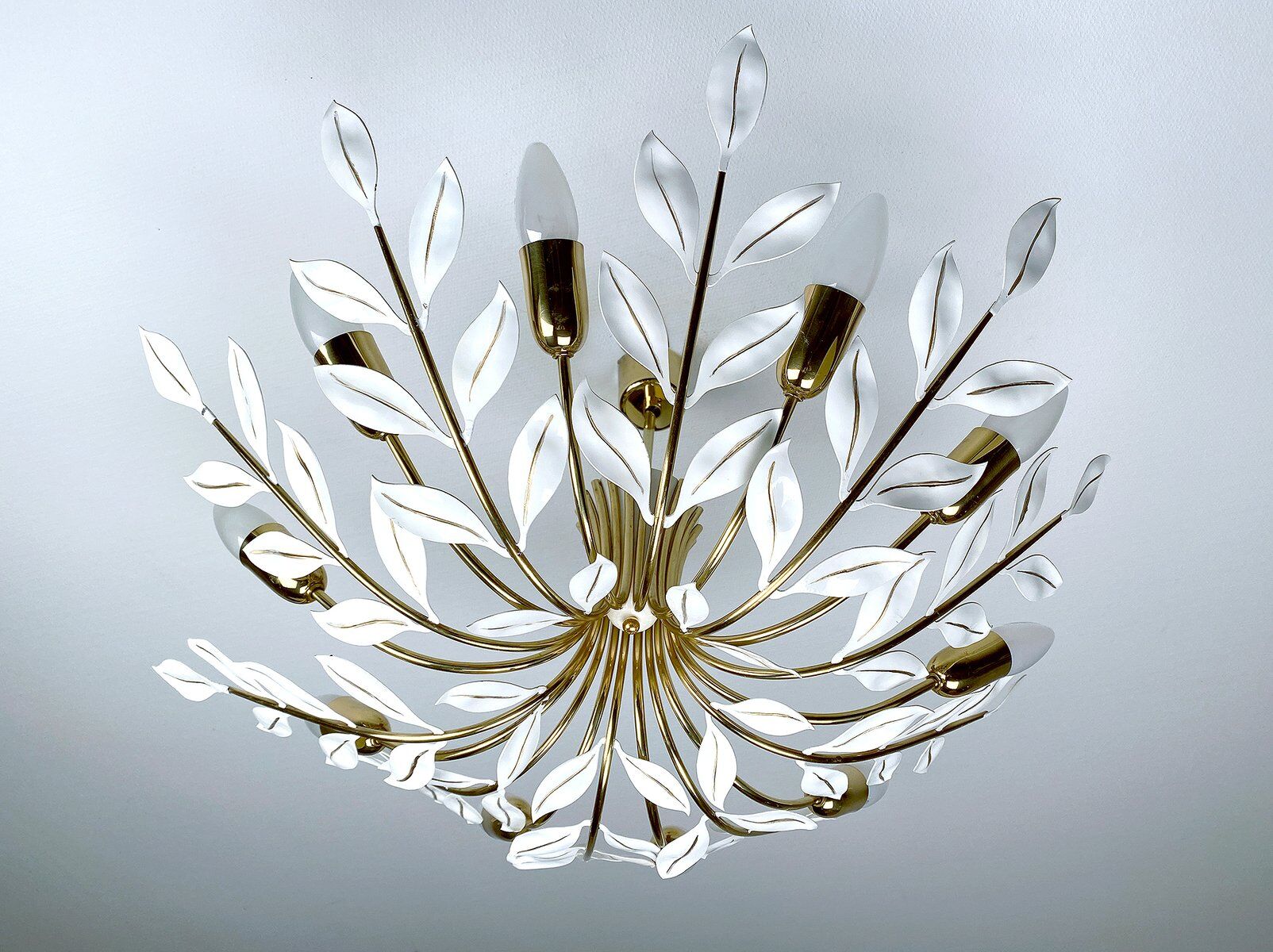 Large Vintage Floral Pendant Light , 1950s