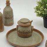 Condiment tray/server, stoneware, ceramic, by Guy Morot, Barges