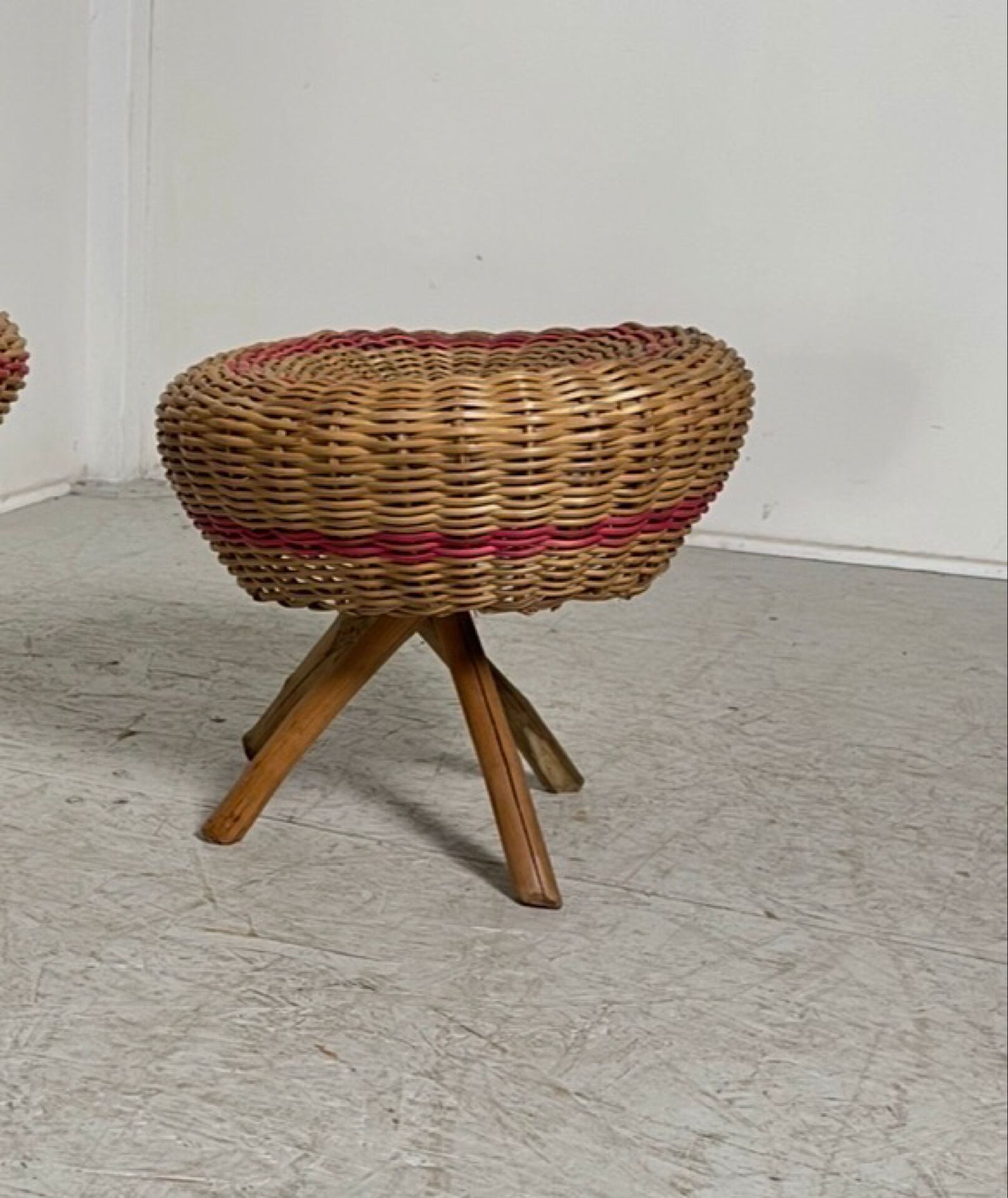 Rattan stool 1960