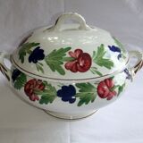 Soupière ancienne faïence Niderviller Moselle grand format pot couvert