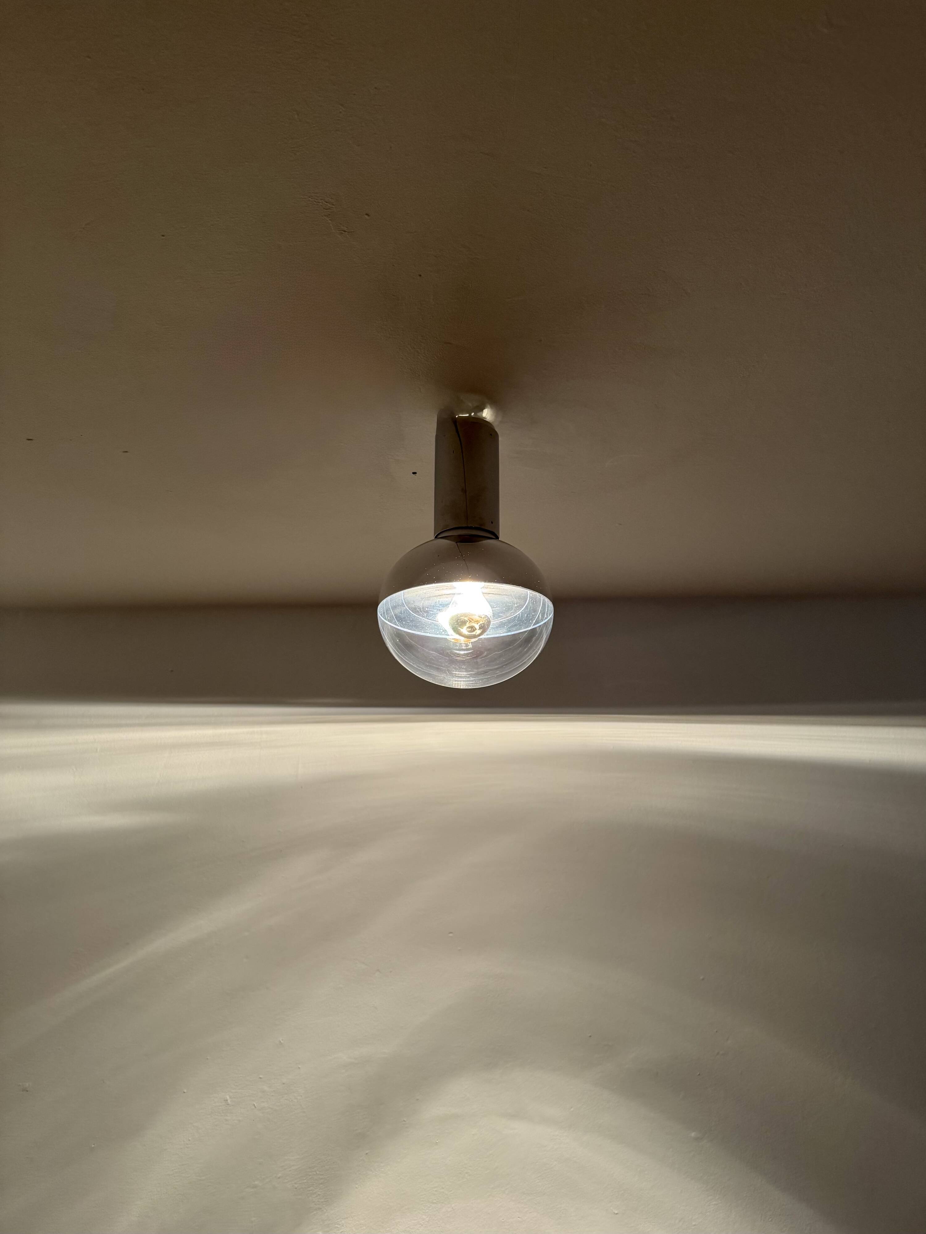 Set of 2 Large 1970s Modernist Flush Lamps by Motoko Ishii for Staff