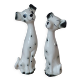 Romantic Dalmatian Dog Couple Ceramic Figurines 1970s
