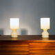 Paire de lampes en albâtre , vintage 1970
