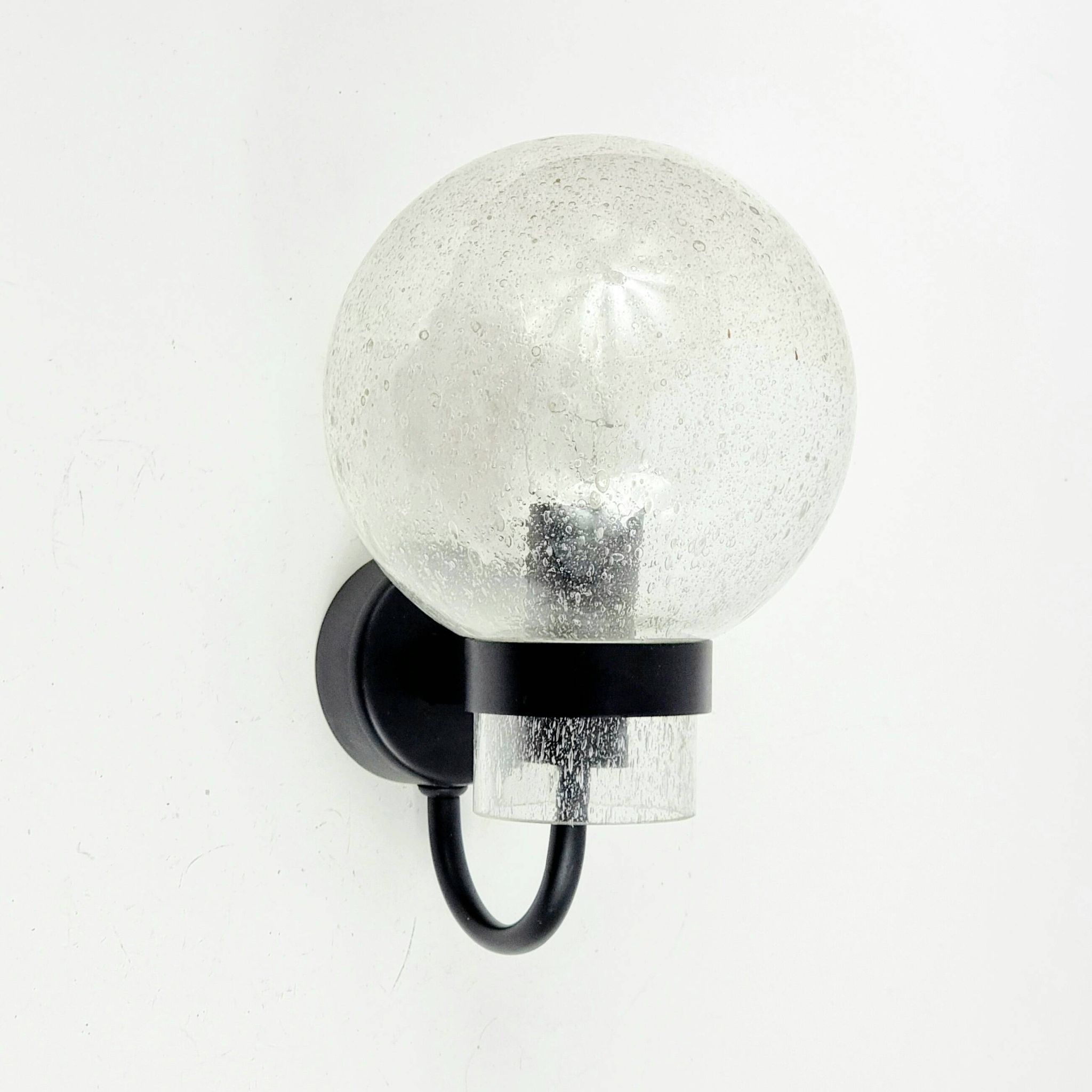 Pair of Vintage Glass Wall Lights from Limburg, Germany, 1970s/1980s