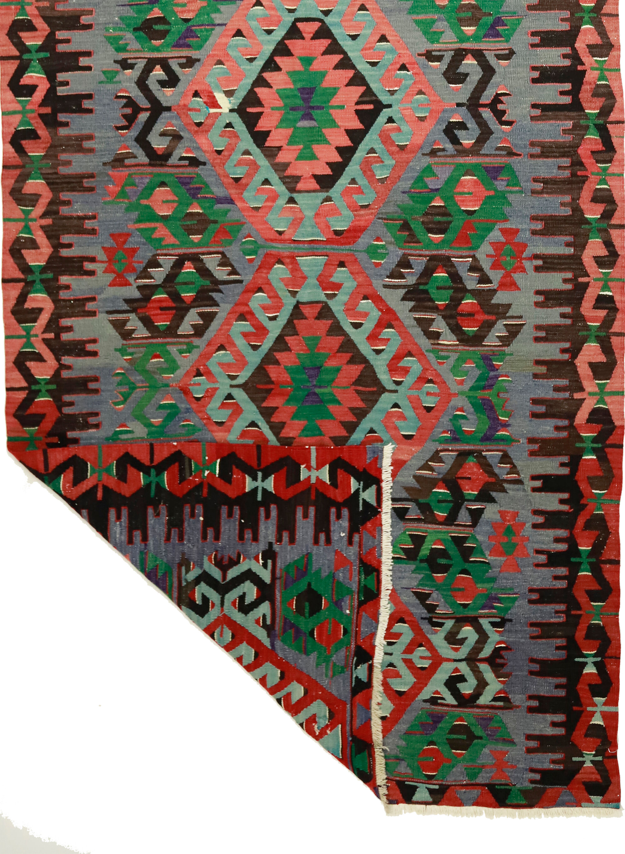 Anatolian handmade kilim rug 342 cm x 150 cm