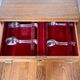 Argentier for cutlery Christofle Ercuis 186 art deco pieces in oak