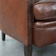 Unique set of two cognac-coloured cow leather club armchairs