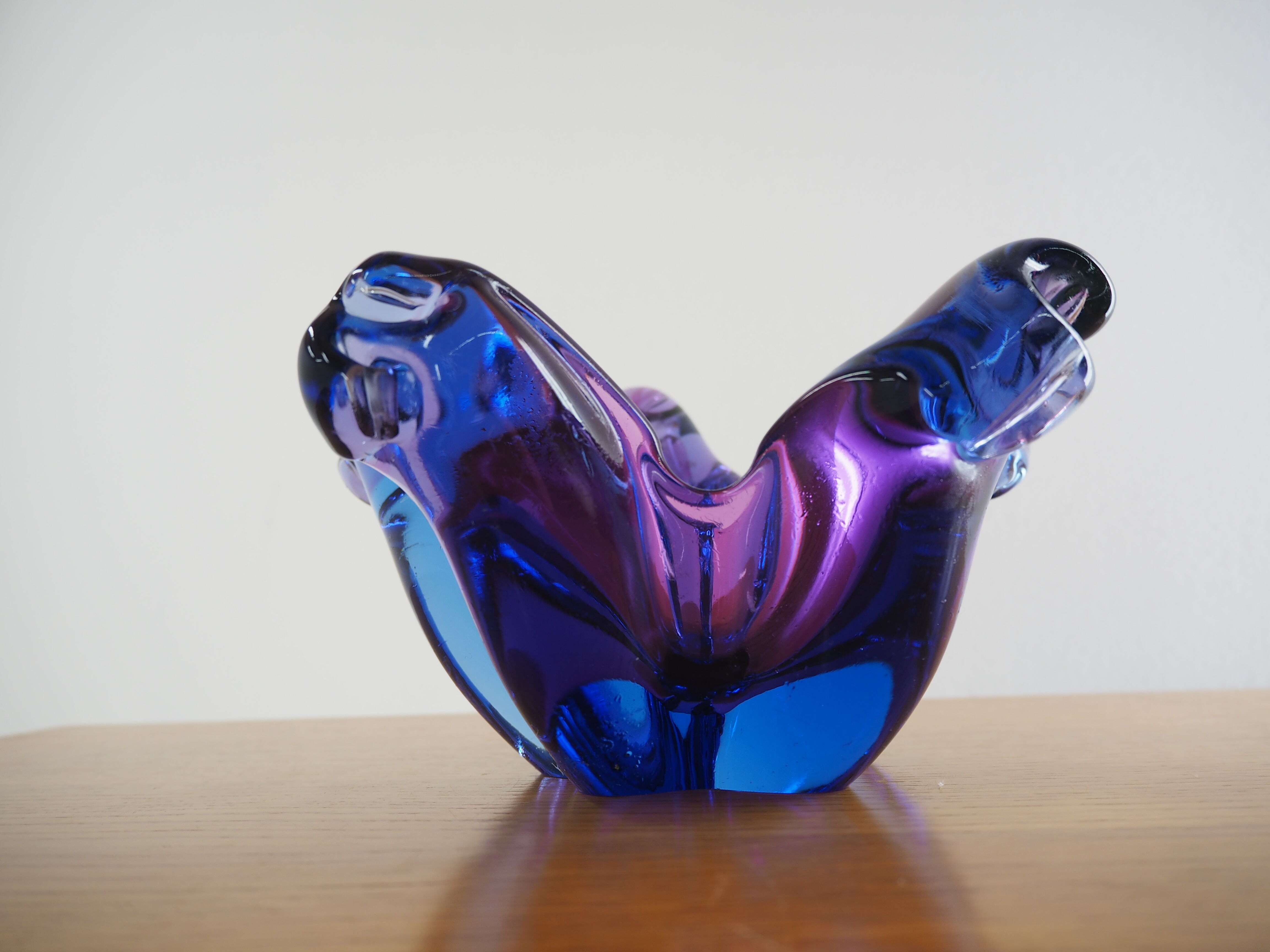 Midcentury Artglass Bowl, From Czechoslovakia, 1950s