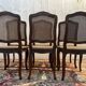 Set of 6 Louis XV chairs in walnut and cane