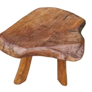 Mid-century hand-carved oak stool with natural edge – 1950s