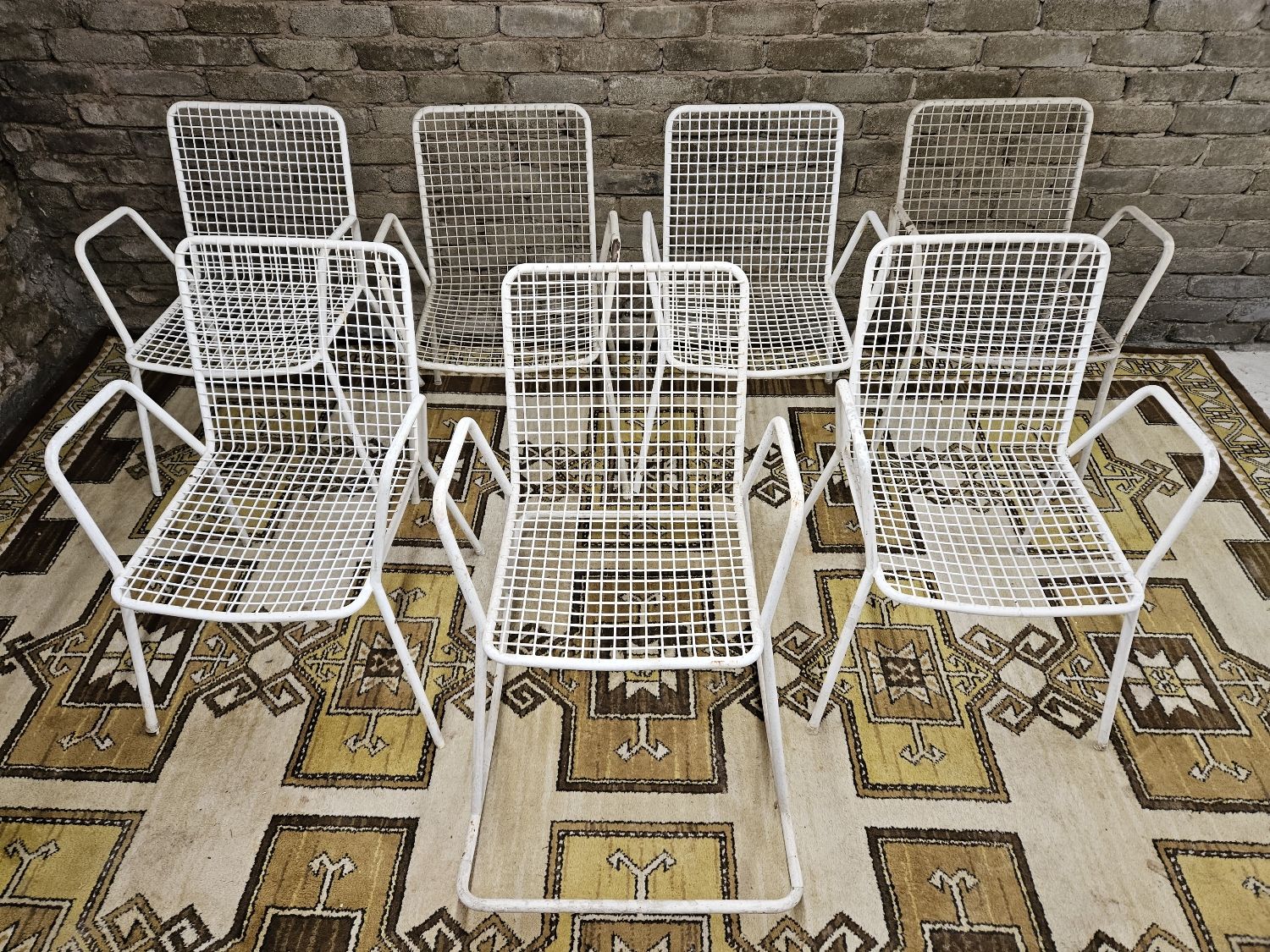 Set of 6 chairs and 1 rocking chair Rio by Emu 1960