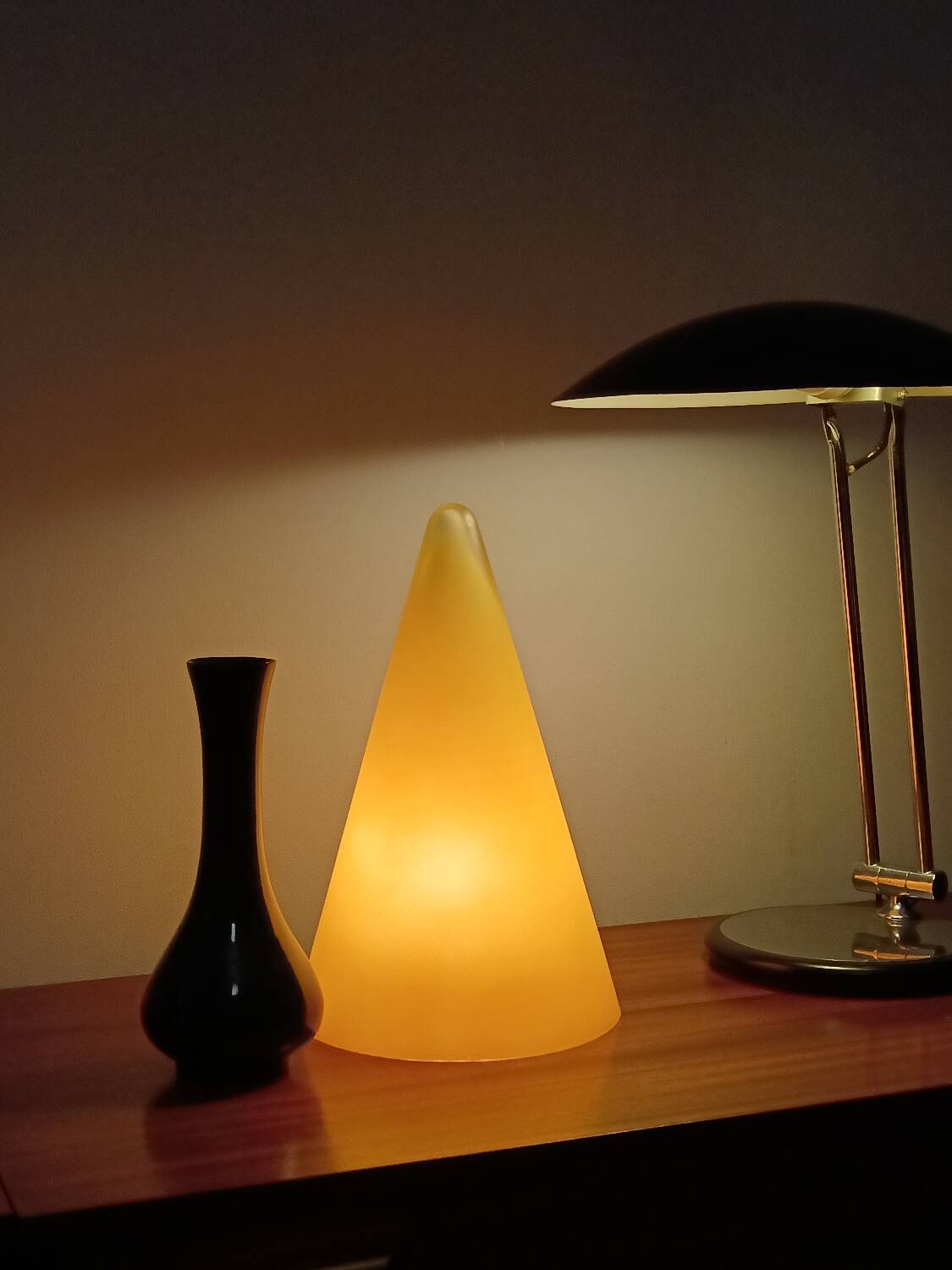 Lampe conique en verre par SCE