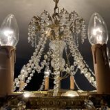 Old cascade chandelier with crystal pendants 19 lights