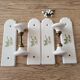 Set of 2 Porcelain door handles and cleanliness plates