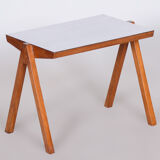 Midcentury table, beech, umakart, restored, Czechia, 1950s