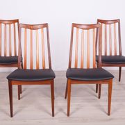 Vintage Teak and Leather Dining Chairs by Leslie Dandy for G-Plan, 1960s, Set of 4