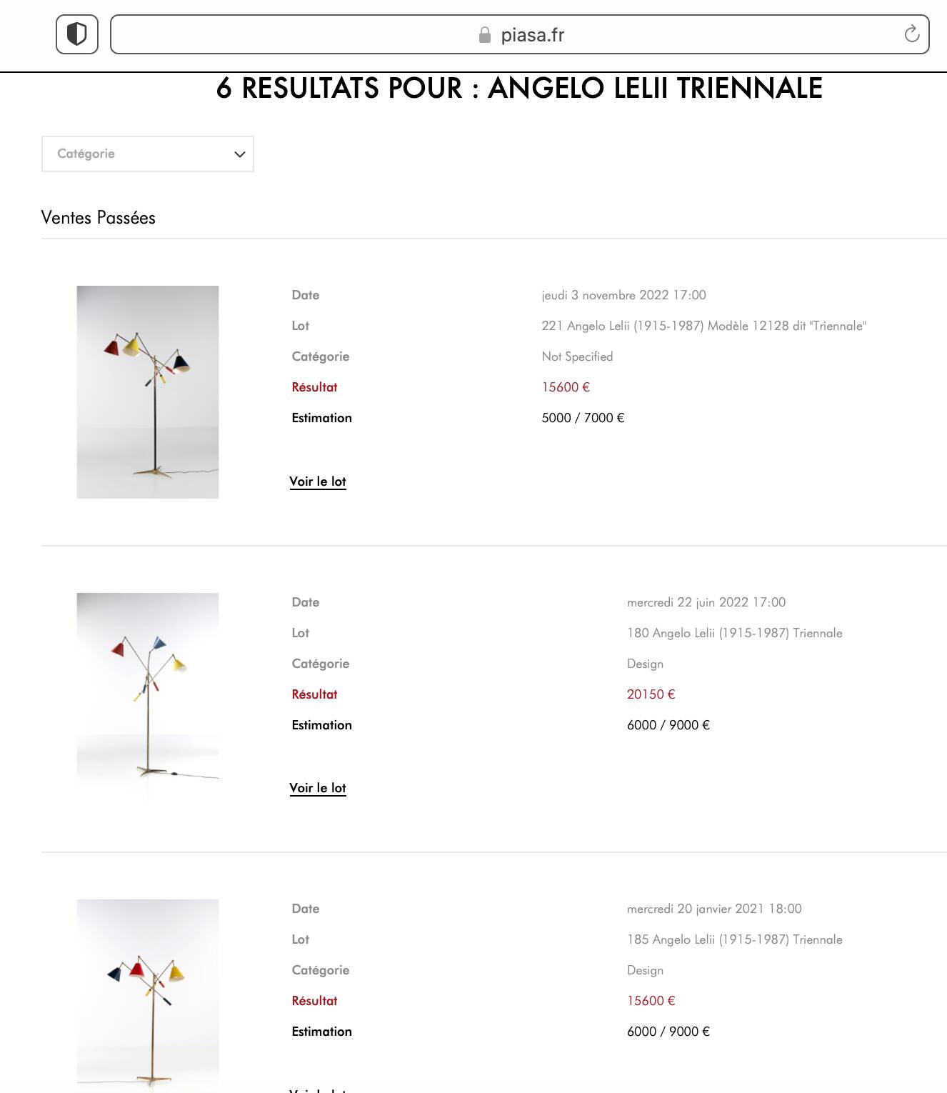 Lampadaire "Triennale" de Angelo Lelii par Arredoluce