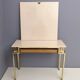 Postmodern pale pink formica and brass console with wall mirror, italy