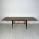 1960s large vintage minimalistic teak extendable dining table