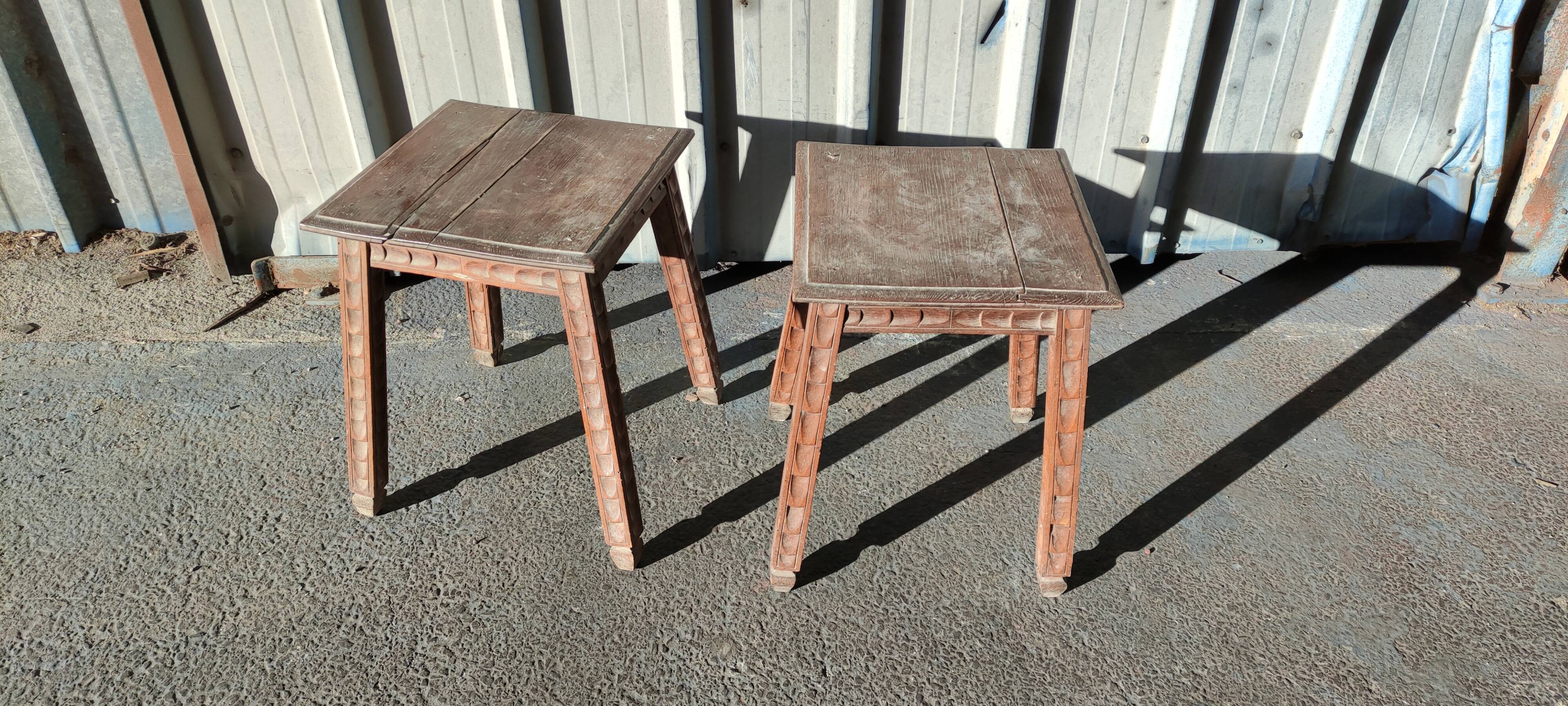 Pair of wooden stools