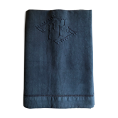 Old linen and cotton sheet dyed in night blue